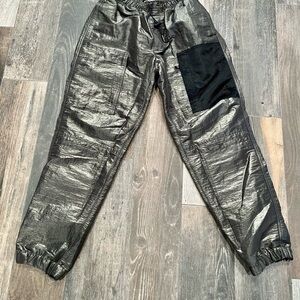 Urban Outfitters Size Small Iridescent gold Cargo parachute Wind Pant